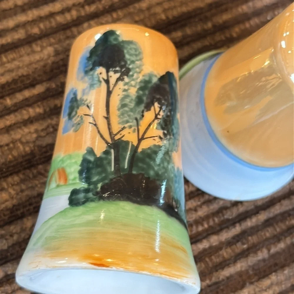 Handpainted Japanese Salt And Pepper Shaker Set